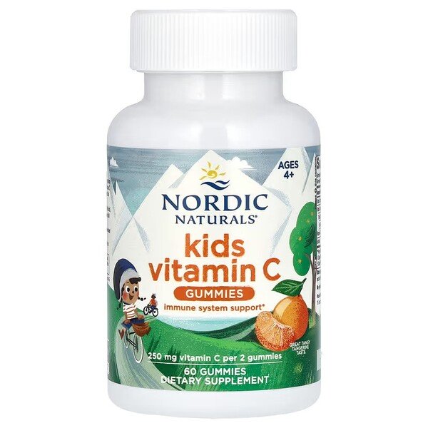 Nordic Naturals Kids Vitamin Cgummies, Tangy Tangerine 60gummies