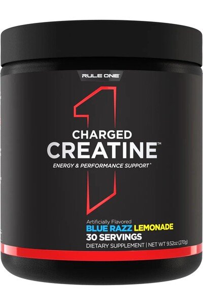 Rule One Charged Creatine, Blue Razz Lemonade (EAN 196671008763) 270g