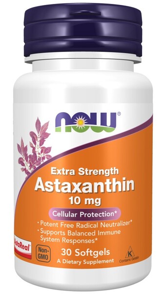 NOW Foods Astaxanthin Extra Strength, 10mg - 30 softgels - Astaxanthin at MySupplementShop by NOW Foods