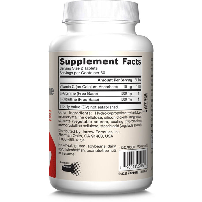 Jarrow Formulas Arginine-Citrulline Sustain 120 Tablets | Premium Supplements at MYSUPPLEMENTSHOP