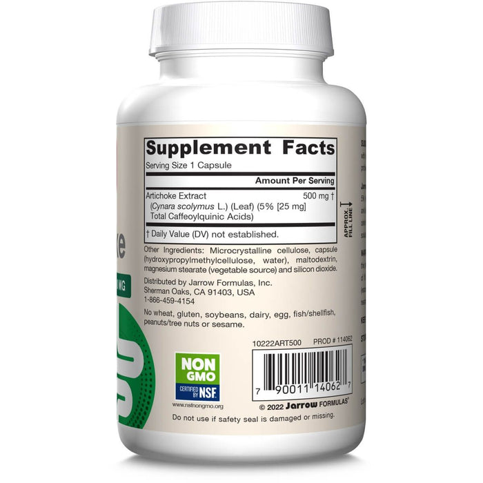 Jarrow Formulas Artichoke 500mg 180 Veggie Capsules | Premium Supplements at MYSUPPLEMENTSHOP