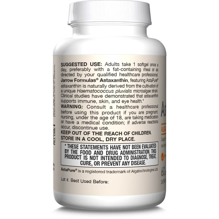 Jarrow Formulas Astaxanthin 12mg 60 Softgels | Premium Supplements at MYSUPPLEMENTSHOP