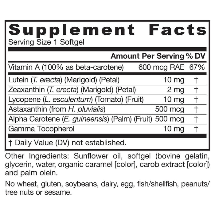 Jarrow Formulas CarotenALL 60 Softgels | Premium Supplements at MYSUPPLEMENTSHOP