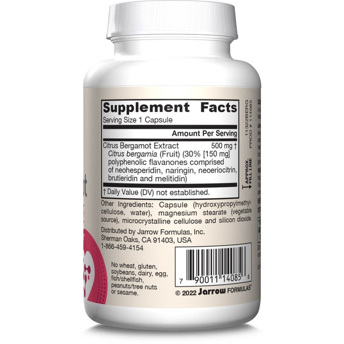 Jarrow Formulas Citrus Bergamot 500mg 60 Veggie Capsules | Premium Supplements at MYSUPPLEMENTSHOP