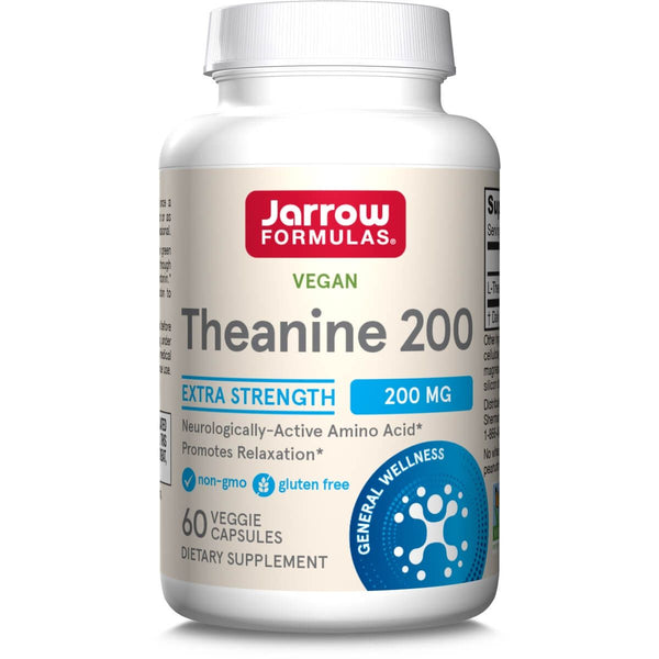 Jarrow Formulas L-Theanine 200mg 60 Veggie Capsules - Health and Wellbeing at MySupplementShop by Jarrow Formulas