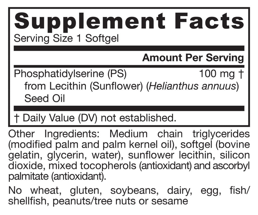 Jarrow Formulas PS100 100mg 60 Softgels - Health and Wellbeing at MySupplementShop by Jarrow Formulas