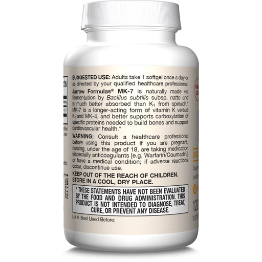 Jarrow Formulas Vitamin K2 as MK-7 90mcg 120 Softgels - Vitamins & Minerals at MySupplementShop by Jarrow Formulas