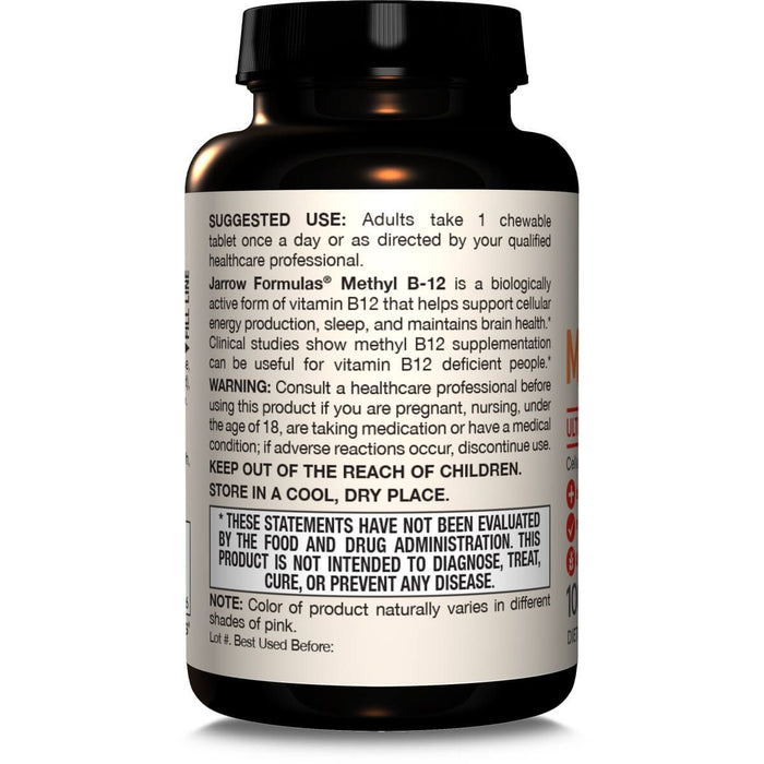 Jarrow Formulas Vitamin Methyl B12 2,500mcg 100 Tropical Chewable Tablets - Vitamins & Minerals at MySupplementShop by Jarrow Formulas