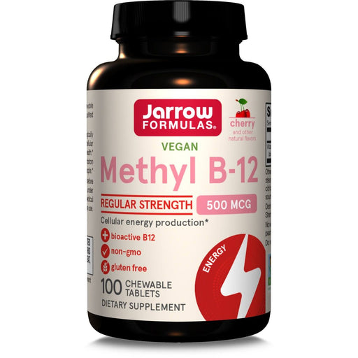 Jarrow Formulas Vitamin Methyl B-12 500mcg 100 Cherry Chewable Tablets - Vitamins & Minerals at MySupplementShop by Jarrow Formulas