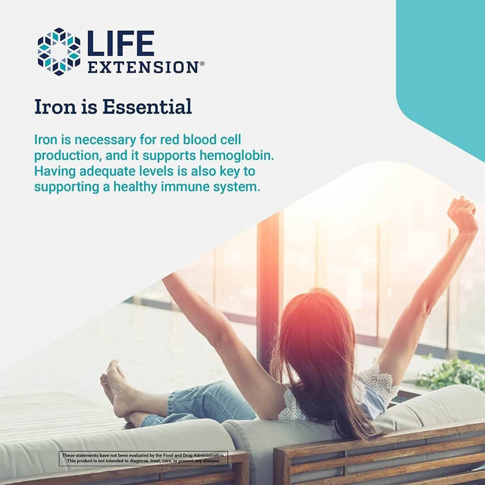 Life Extension Iron Protein Plus, 300mg 100 Vegetarian Capsules | Premium Supplements at MYSUPPLEMENTSHOP