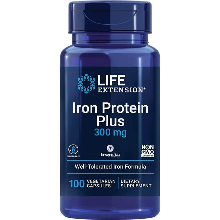 Life Extension Iron Protein Plus, 300mg 100 Vegetarian Capsules - Vitamins & Minerals at MySupplementShop by Life Extension