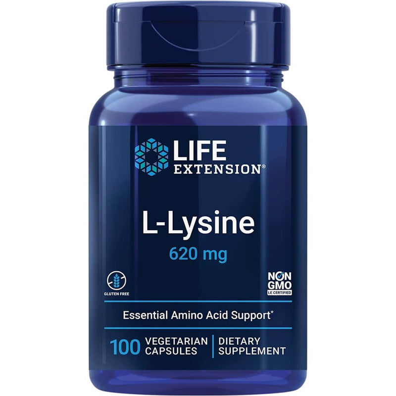 Life Extension L-Lysine 620 mg 100 Vegetarian Capsules - L-Lysine at MySupplementShop by Life Extension