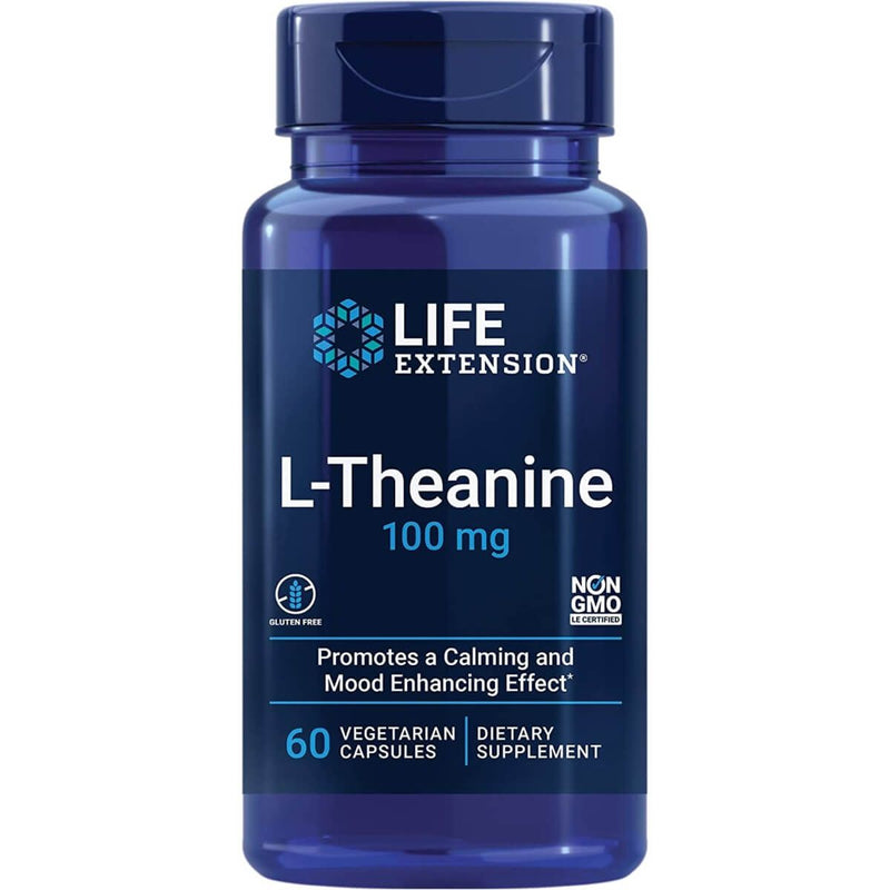 Life Extension L-Theanine 100 mg 60 Vegetarian Capsules | Premium Supplements at MYSUPPLEMENTSHOP