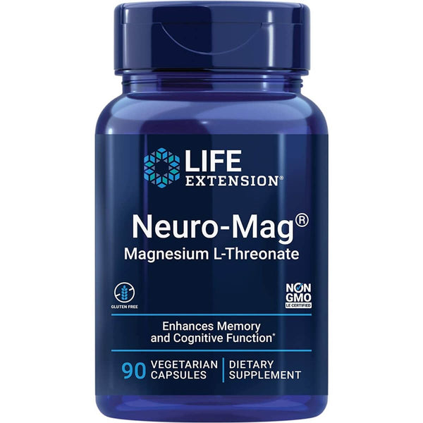 Life Extension Neuro-Mag Magnesium L-Threonate 90 Vegetarian Capsules - Health and Wellbeing at MySupplementShop by Life Extension