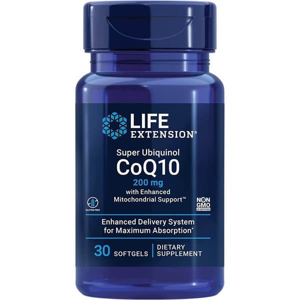 Life Extension Super Ubiquinol CoQ10 with Enhanced Mitochondrial Support 200 mg 30 Softgels - Sports Supplements at MySupplementShop by Life Extension