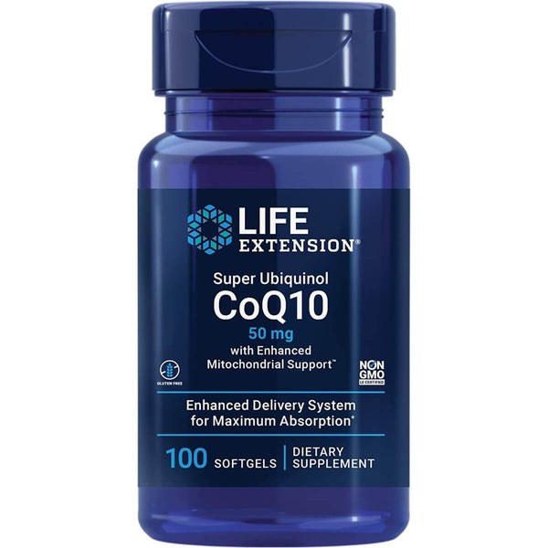 Life Extension Super Ubiquinol CoQ10 with Enhanced Mitochondrial Support 50 mg 100 Softgels - CoEnzyme Q1 at MySupplementShop by Life Extension