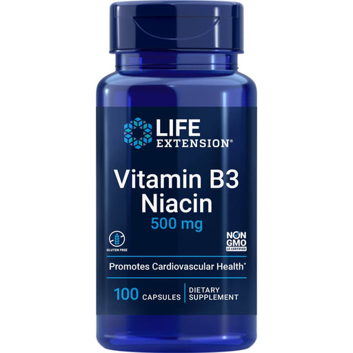 Life Extension Vitamin B3 Niacin 500mg 100 Capsules | Premium Supplements at MYSUPPLEMENTSHOP