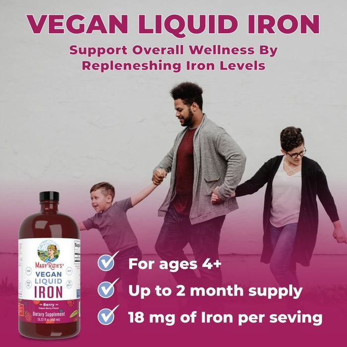 MaryRuth's Iron Liquid (Berry) 450ml, 16 oz | Premium Supplements at MYSUPPLEMENTSHOP