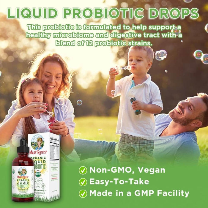 MaryRuth's Probiotic Drops (Unflavoured) 120ml, 4 oz | Premium Supplements at MYSUPPLEMENTSHOP