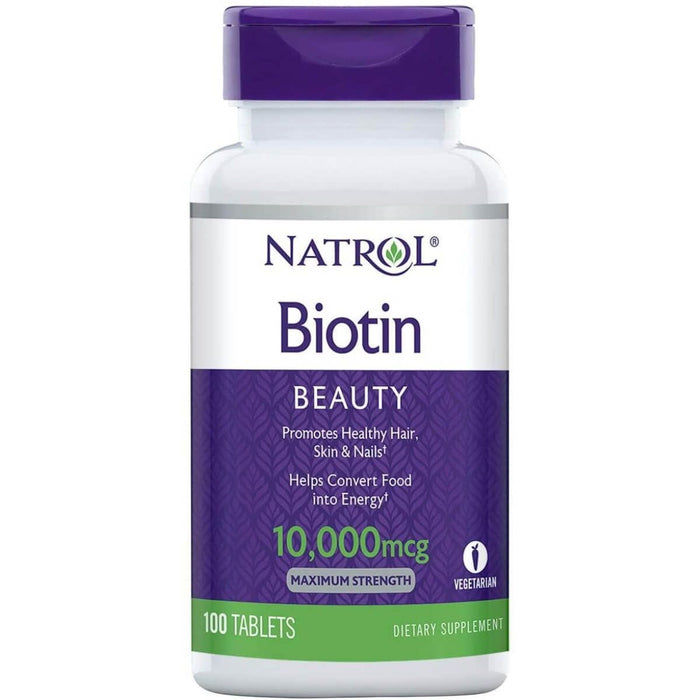 Natrol Biotin 10,000mcg 100 Tablets - Health and Wellbeing at MySupplementShop by Natrol