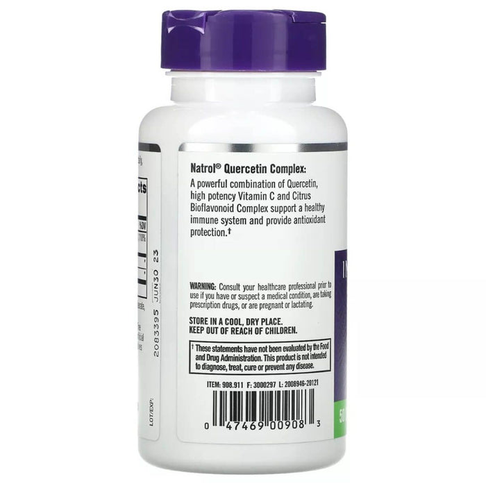 Natrol Quercetin Complex 500mg 50 Capsules | Premium Supplements at MYSUPPLEMENTSHOP