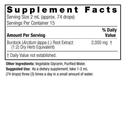 Nature's Answer Burdock Root 2,000mg 1 Oz (30ml) - Overall Health at MySupplementShop by Nature's Answer