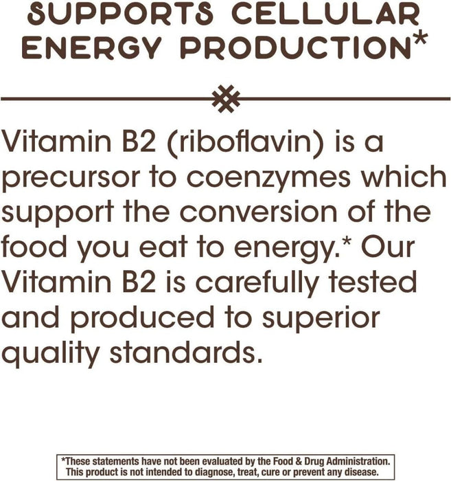 Nature's Way Riboflavin (Vitamin B2) 100mg 100 Capsules | Premium Supplements at MYSUPPLEMENTSHOP