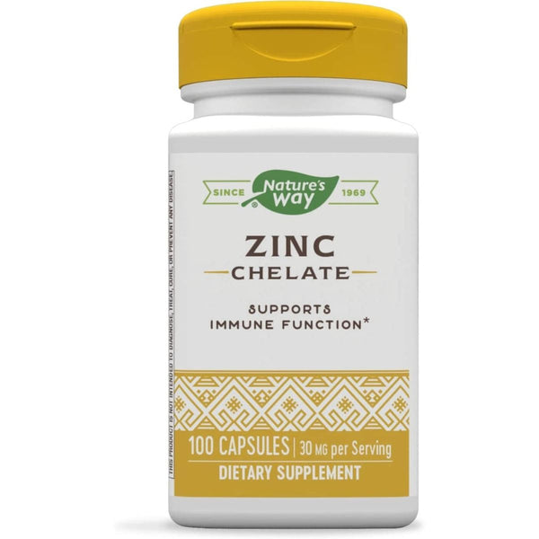 Nature's Way Zinc Chelate 30mg 100 Capsules - Immune Support at MySupplementShop by Nature's Way