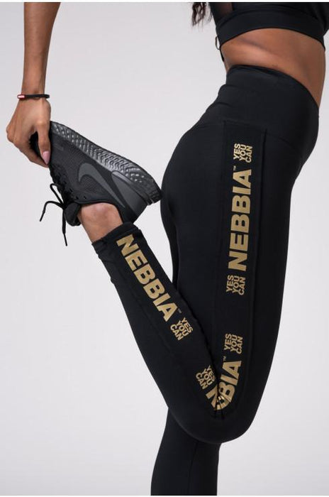 Nebbia Leggings Gold Classic 801 Black - Leggings at MySupplementShop by Nebbia