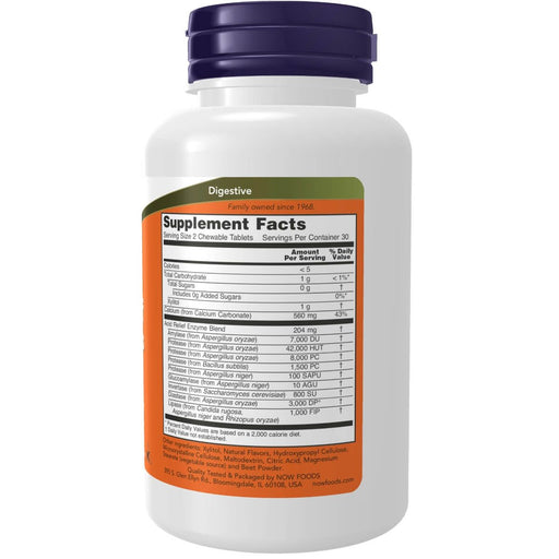 Now Foods Acid Relief with Enzymes 60 Chewables | Premium Supplements at MYSUPPLEMENTSHOP