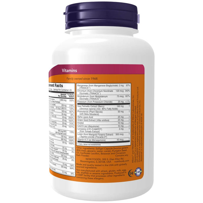 NOW Foods ADAM Men's Multivitamin 90 Softgels | Premium Supplements at MYSUPPLEMENTSHOP