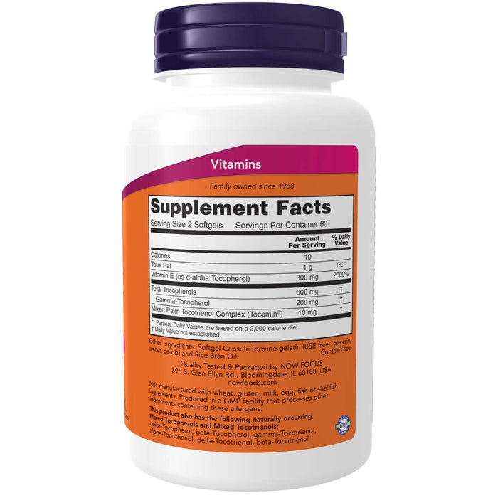 NOW Foods Advanced Gamma E Complex 120 Softgels - Health and Wellbeing at MySupplementShop by NOW Foods