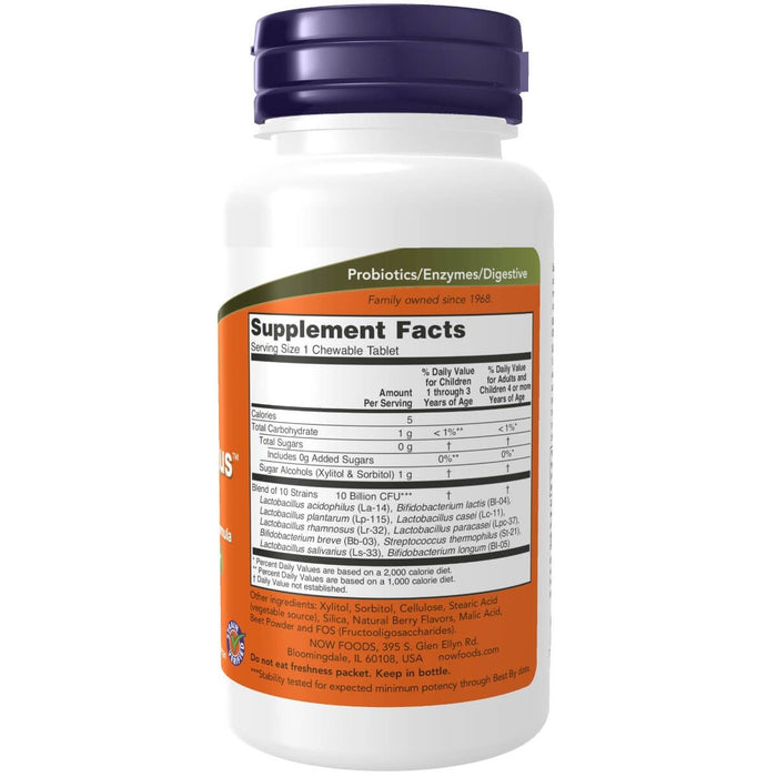 NOW Foods Extra Strength BerryDophilus 50 Chewables | Premium Supplements at MYSUPPLEMENTSHOP