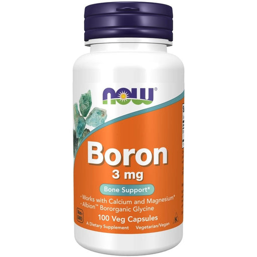 NOW Foods Boron 3 mg 100 Veg Capsules - Health and Wellbeing at MySupplementShop by NOW Foods