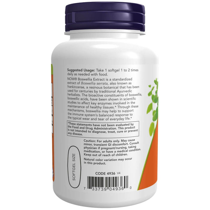 NOW Foods Boswellia Extract 500 mg 90 Softgels | Premium Supplements at MYSUPPLEMENTSHOP