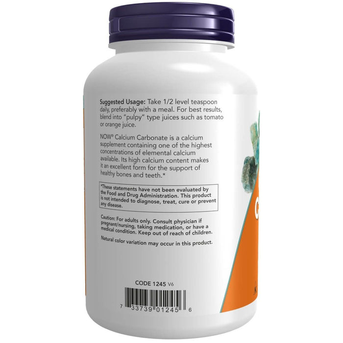 NOW Foods Calcium Carbonate Pure Powder 12oz (340G) | Premium Supplements at MYSUPPLEMENTSHOP