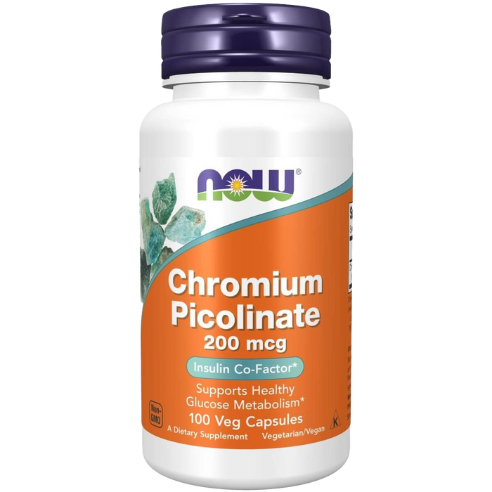 NOW Foods Chromium Picolinate 200 mcg 100 Veg Capsules