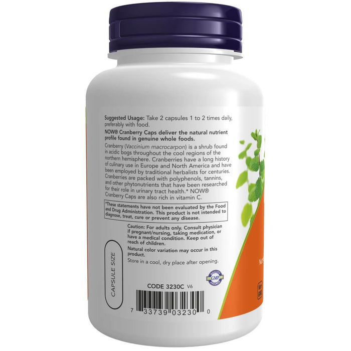 NOW Foods Cranberry Caps with Added Vitamin C 100 Veg Capsules | Premium Supplements at MYSUPPLEMENTSHOP