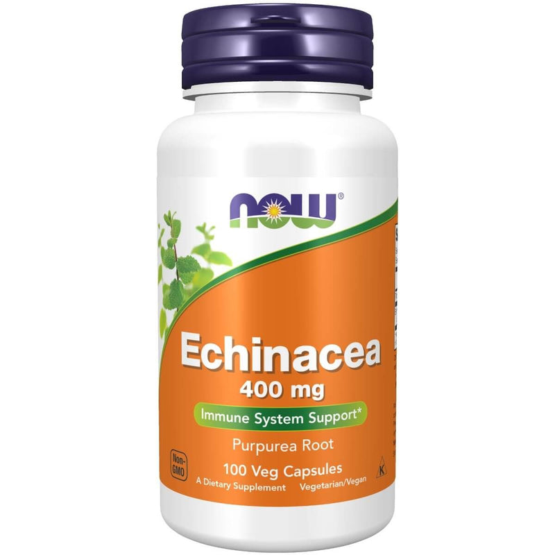 NOW Foods Echinacea 400 mg 100 Veg Capsules | Premium Supplements at MYSUPPLEMENTSHOP