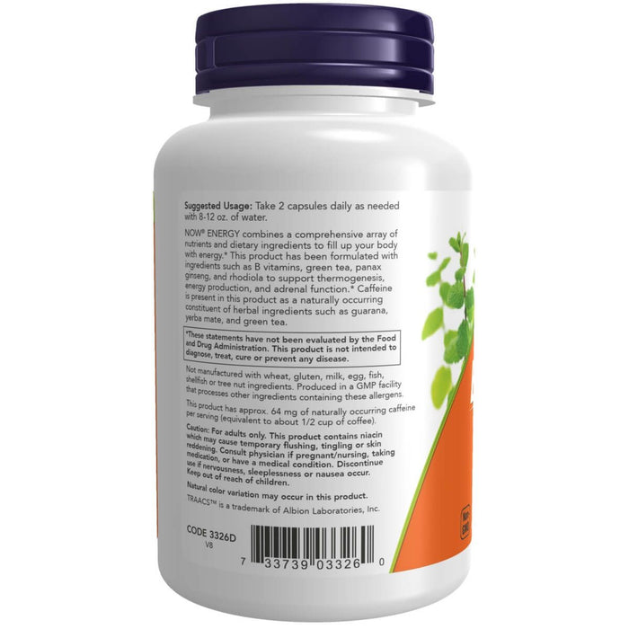 NOW Foods Energy Dietary Supplement 90 Veg Capsules - Slimming and Weight Management at MySupplementShop by NOW Foods