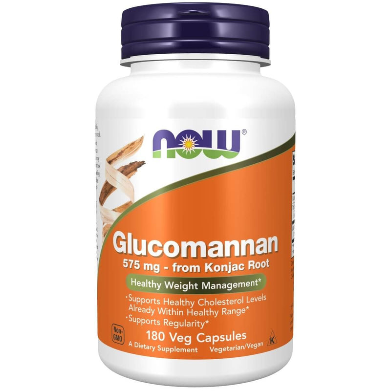 NOW Foods Glucomannan 575 mg 180 Veg Capsules | Premium Supplements at MYSUPPLEMENTSHOP