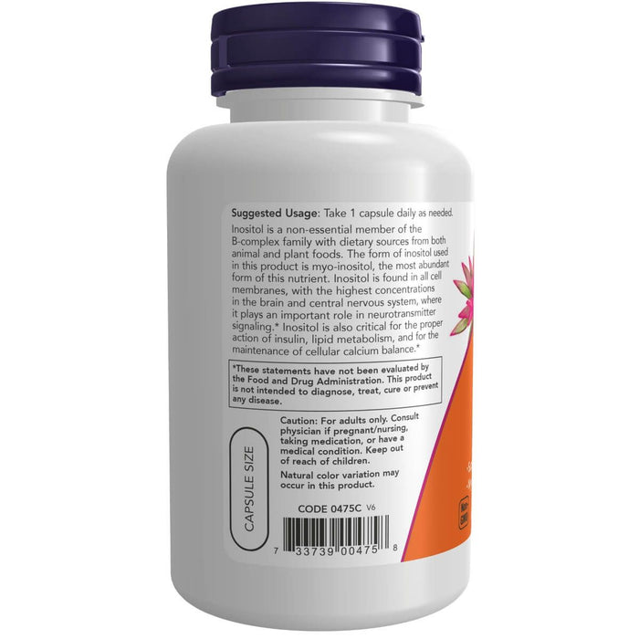 NOW Foods Inositol 500mg 100 Veg Capsules | Premium Supplements at MYSUPPLEMENTSHOP