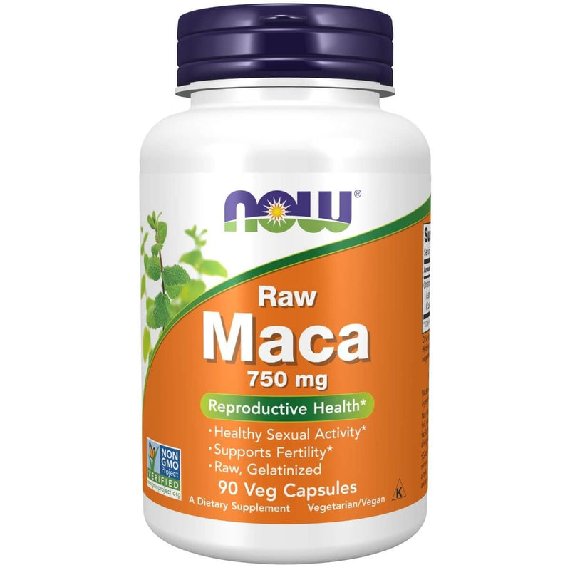 NOW Foods Maca (Lepidium meyenii) 750 mg Raw 90 Veg Capsules | Premium Supplements at MYSUPPLEMENTSHOP