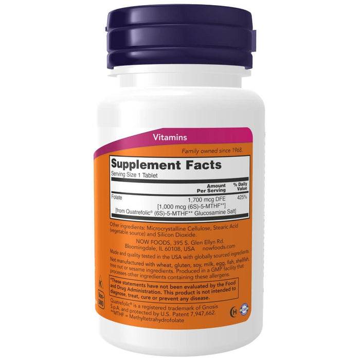 NOW Foods Methyl Folate 1,000mcg 90 Tablets - Vitamins & Minerals at MySupplementShop by NOW Foods