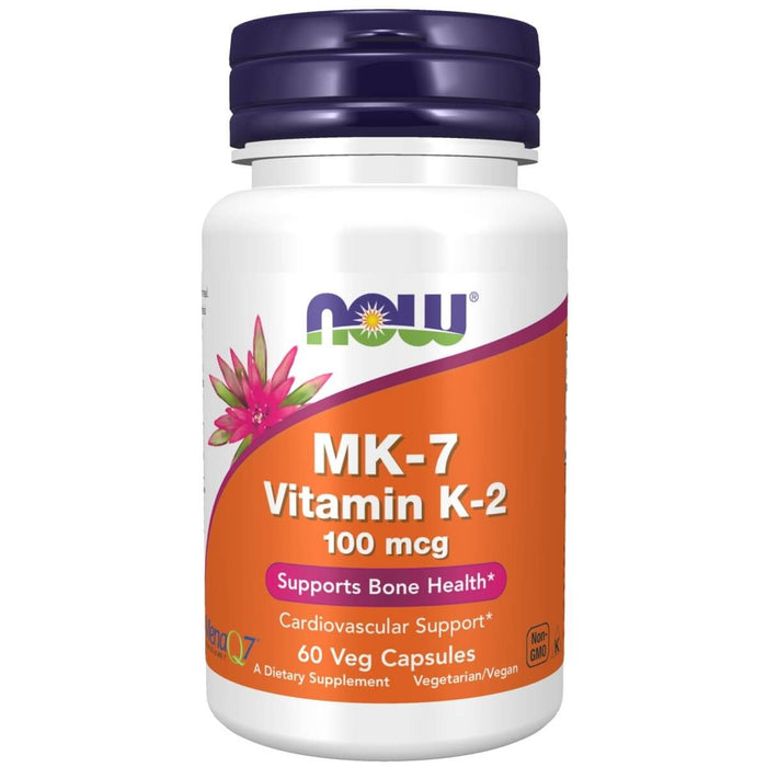 NOW Foods MK-7 Vitamin K-2 100 mcg 60 Veg Capsules - Vitamins & Minerals at MySupplementShop by NOW Foods