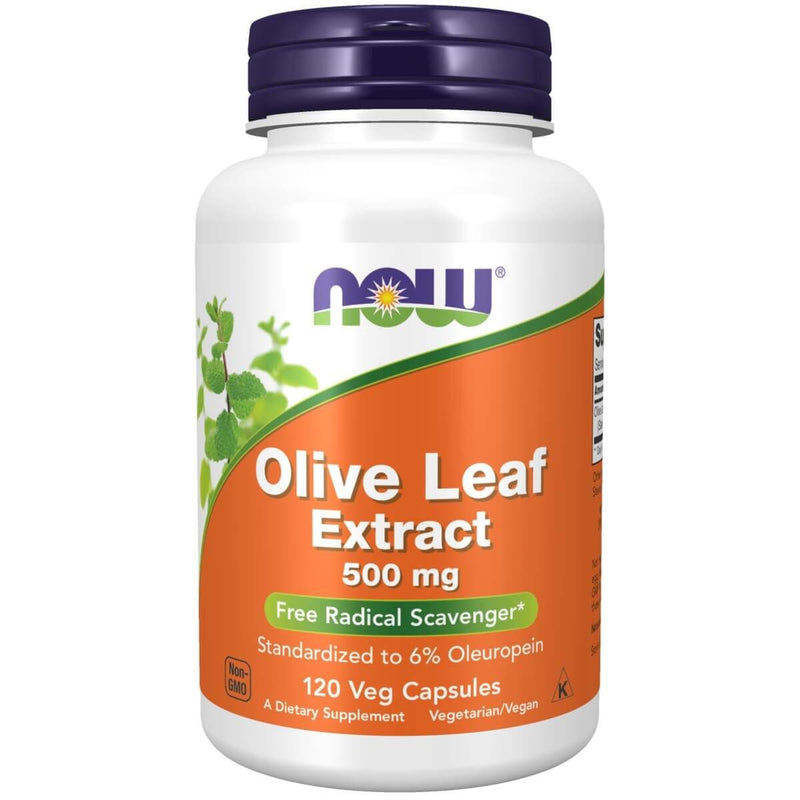 NOW Foods Olive Leaf Extract 500 mg 120 Veg Capsules | Premium Supplements at MYSUPPLEMENTSHOP