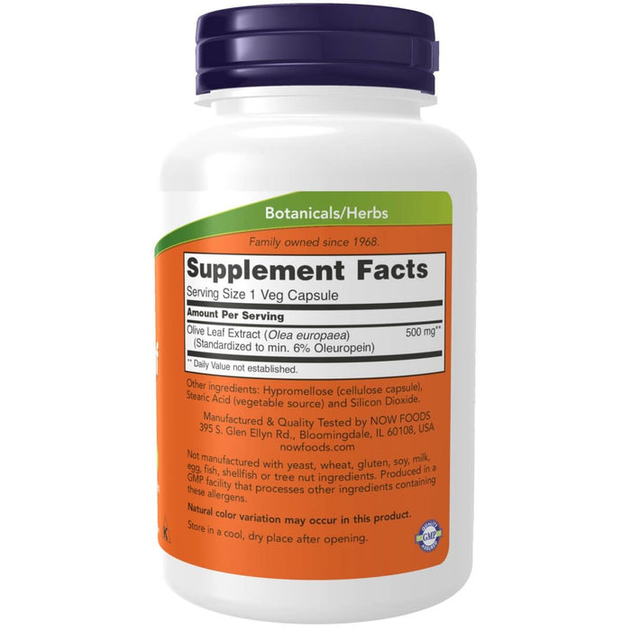 NOW Foods Olive Leaf Extract 500 mg 120 Veg Capsules | Premium Supplements at MYSUPPLEMENTSHOP