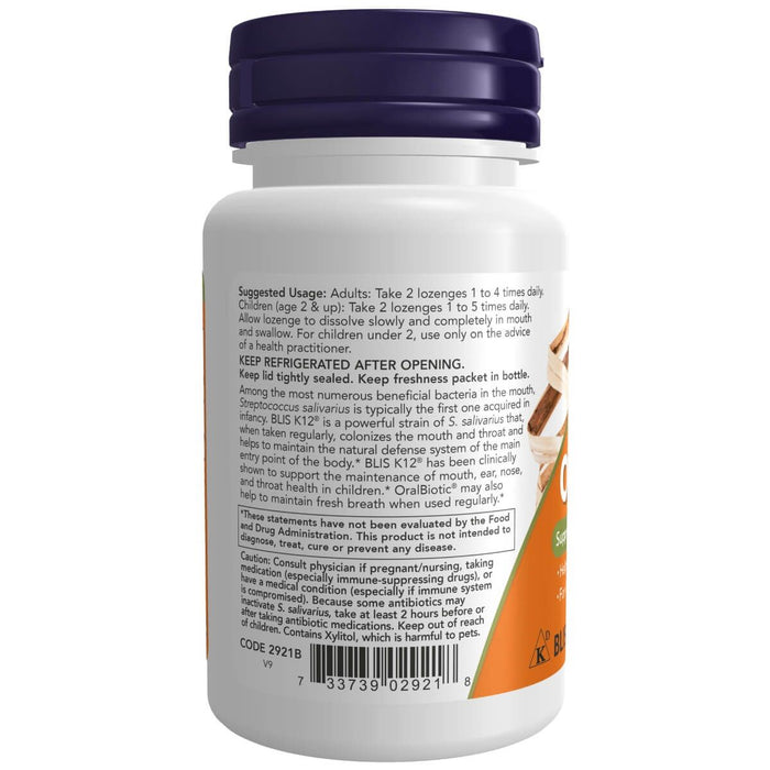 NOW Foods OralBiotic 60 Lozenges | Premium Supplements at MYSUPPLEMENTSHOP