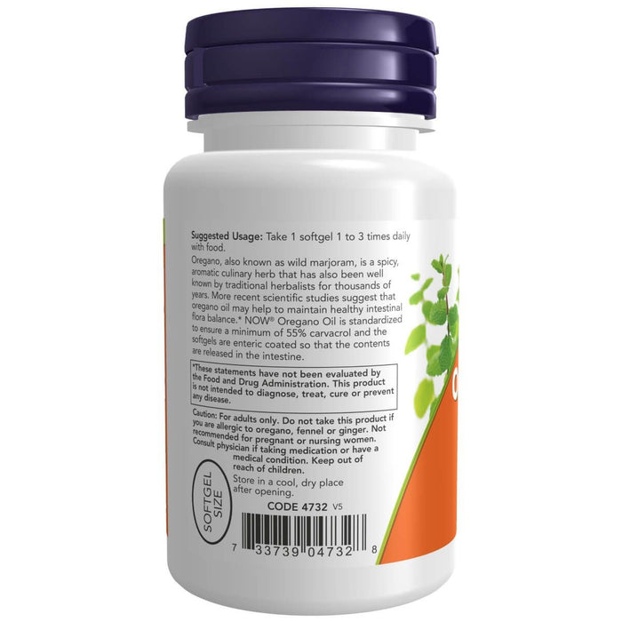 NOW Foods Oregano Oil 90 Softgels | Premium Supplements at MYSUPPLEMENTSHOP