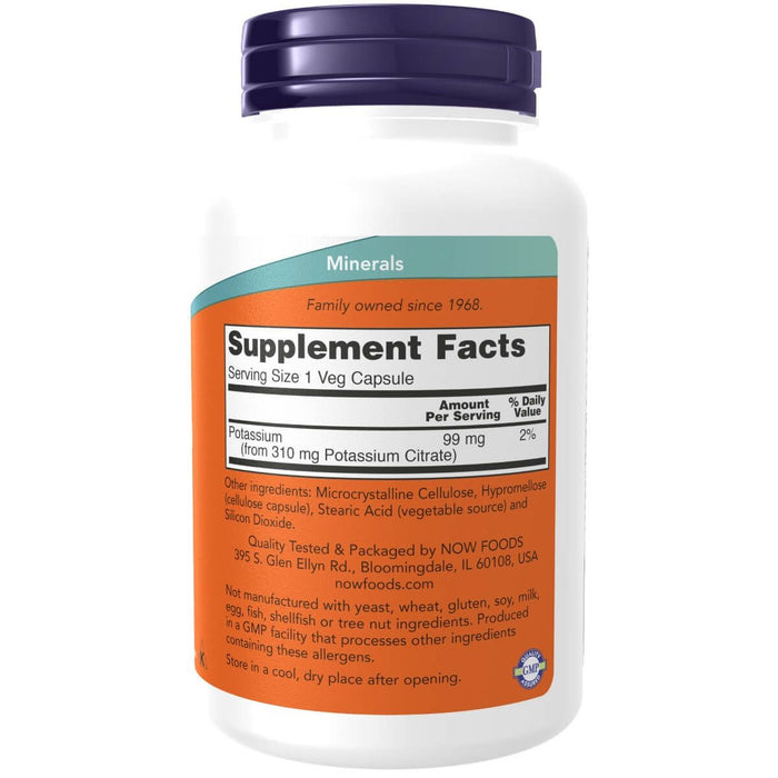 NOW Foods Potassium Citrate 99 mg 180 Veg Capsules | Premium Supplements at MYSUPPLEMENTSHOP